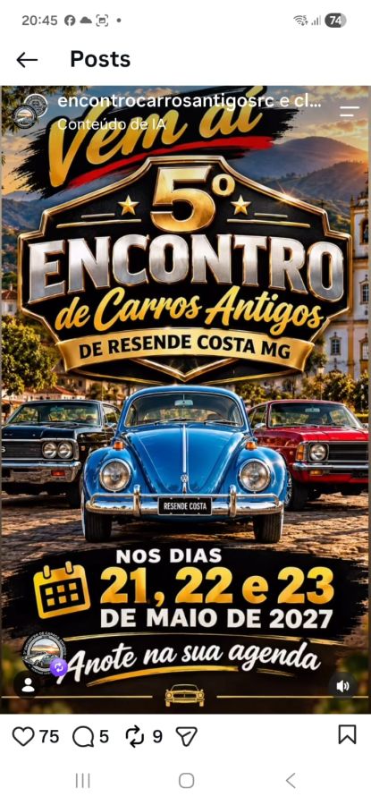 Flyer do encontro: Resende Costa